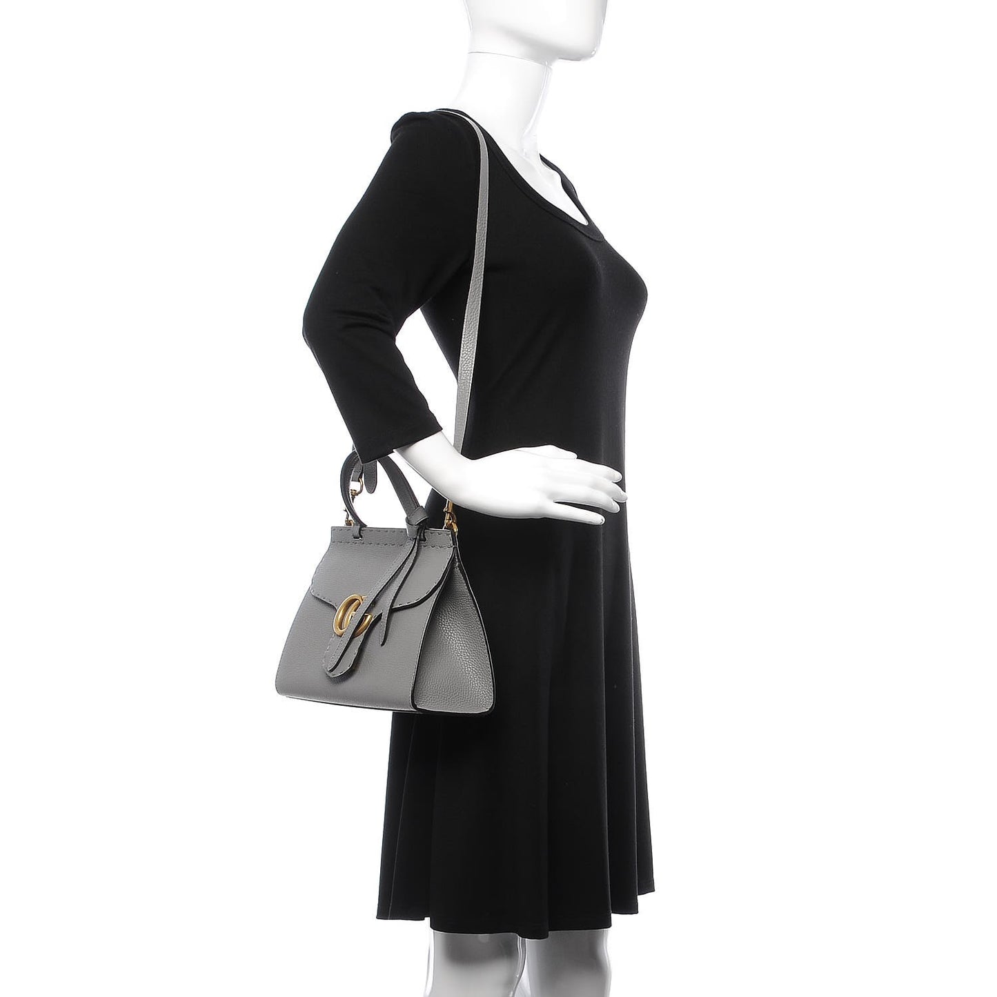 Cellarius Calfskin Mini GG Marmont Top Handle Bag Deep Grey