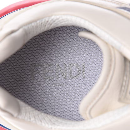 Fendi X FILA Vitello Mania Painted Womens Chunky Sneakers 35 Ice White Caipiroska Blueberry 7 of 8