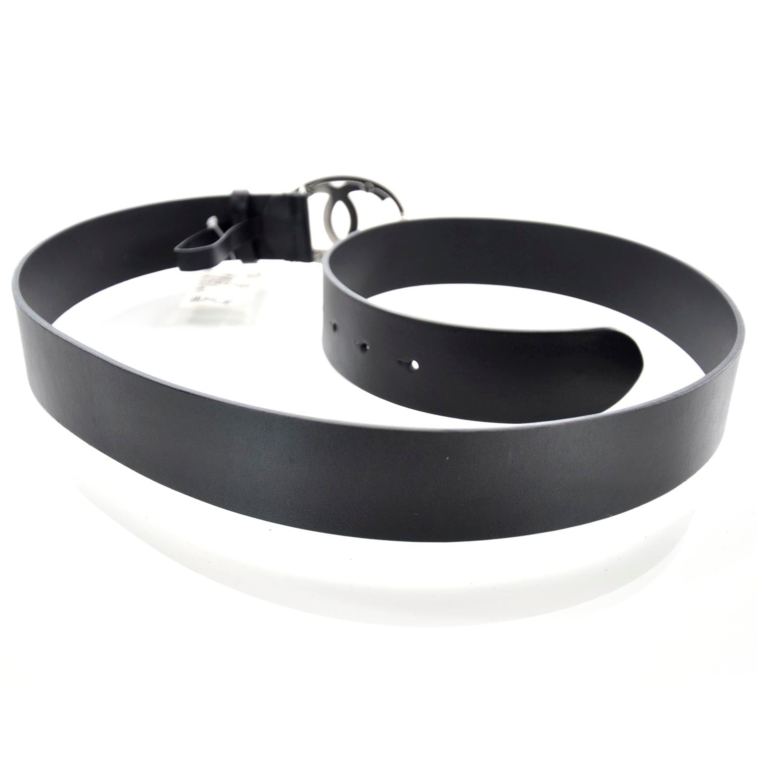 Chanel Leather CC Logo Belt 105 42 Black 2 of 7