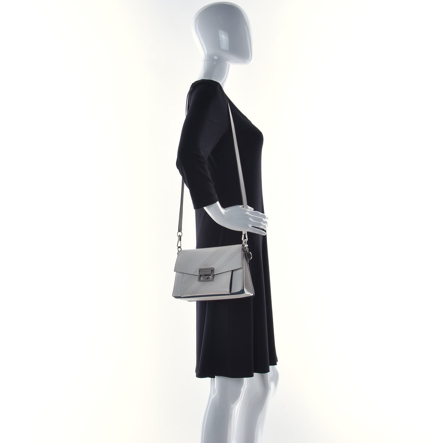 Lambskin Perforated Small GV3 Shoulder Bag White