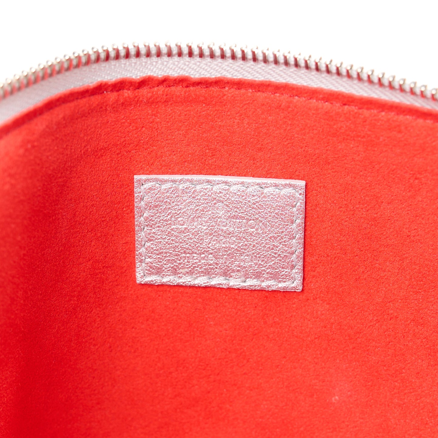 Metallic Lambskin Embossed Monogram Coussin PM Silver