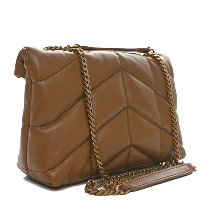 Saint Laurent Lambskin Quilted Toy Loulou Puffer Monogram Chain Satchel Dark Cork 2 of 11