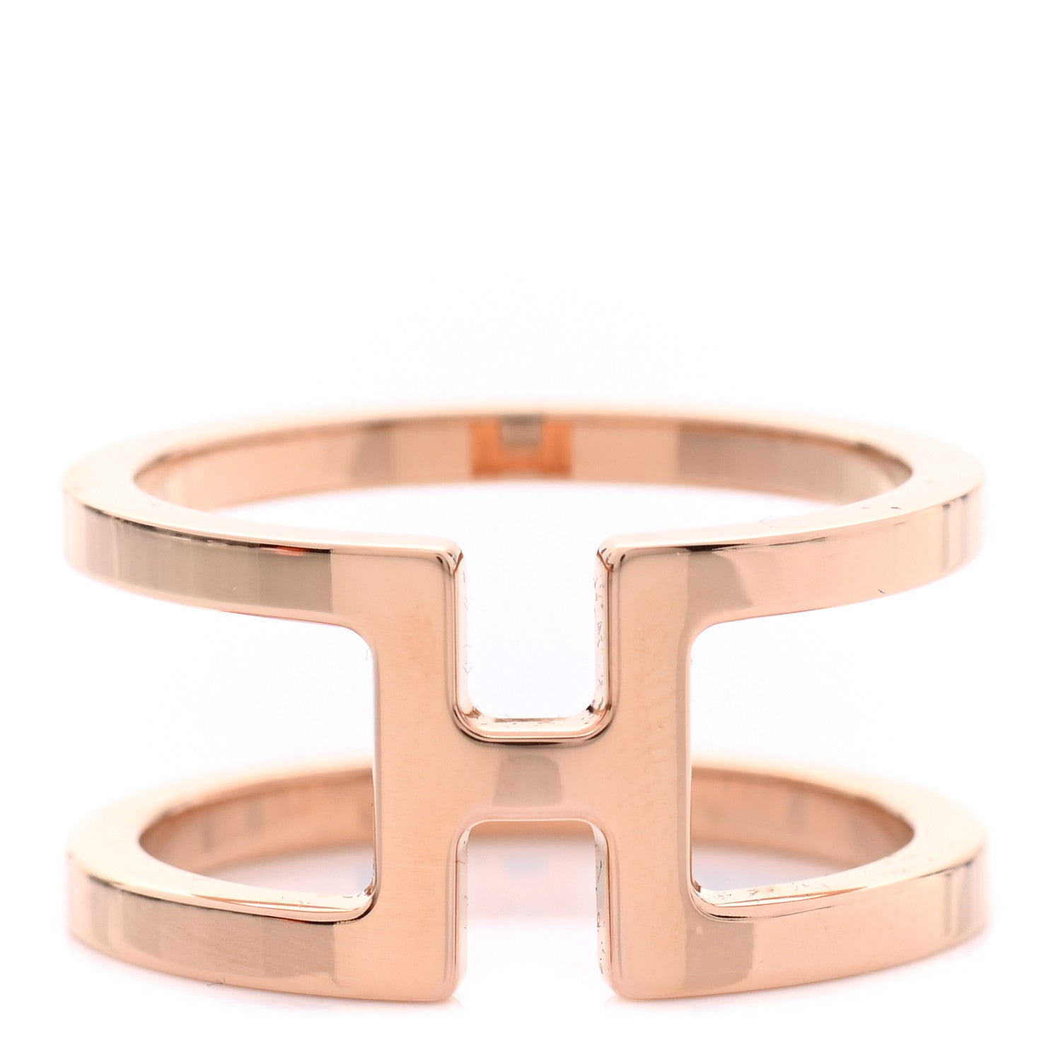 Hermes Permabrass H en Rond Scarf Ring Rose Gold 1 of 4