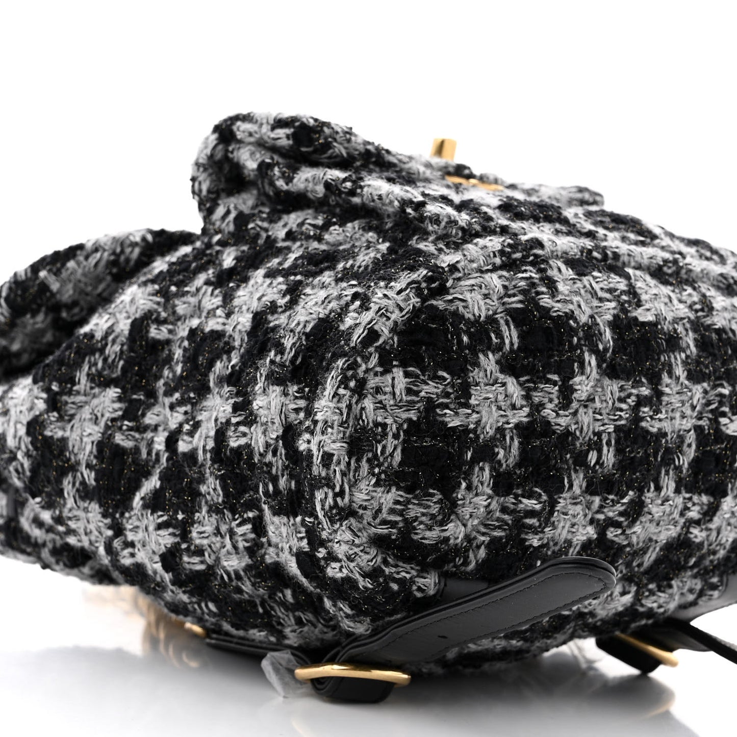 Wool Tweed Elegant Backpack Black Grey