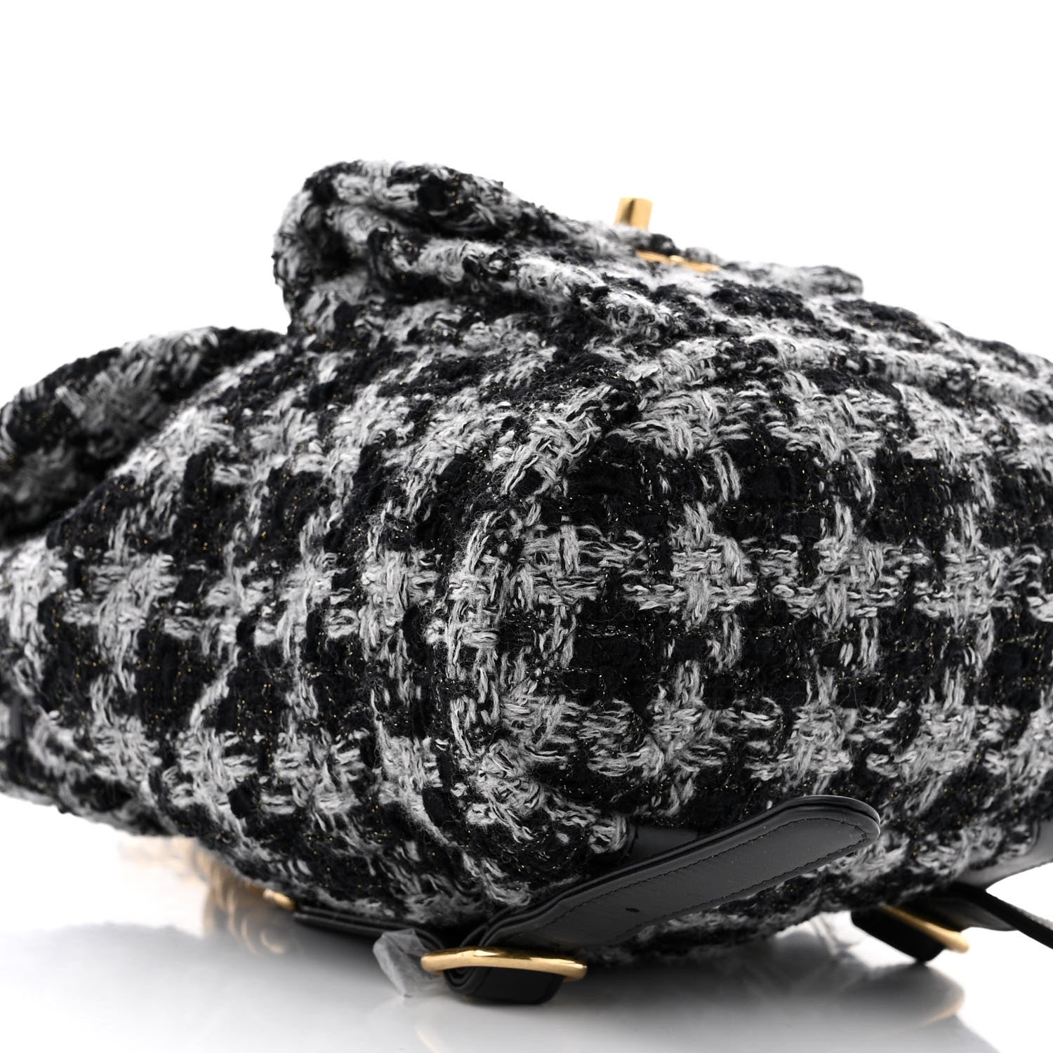 Chanel Wool Tweed Elegant Backpack Black Grey 9 of 13