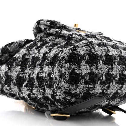 Chanel Wool Tweed Elegant Backpack Black Grey 9 of 13