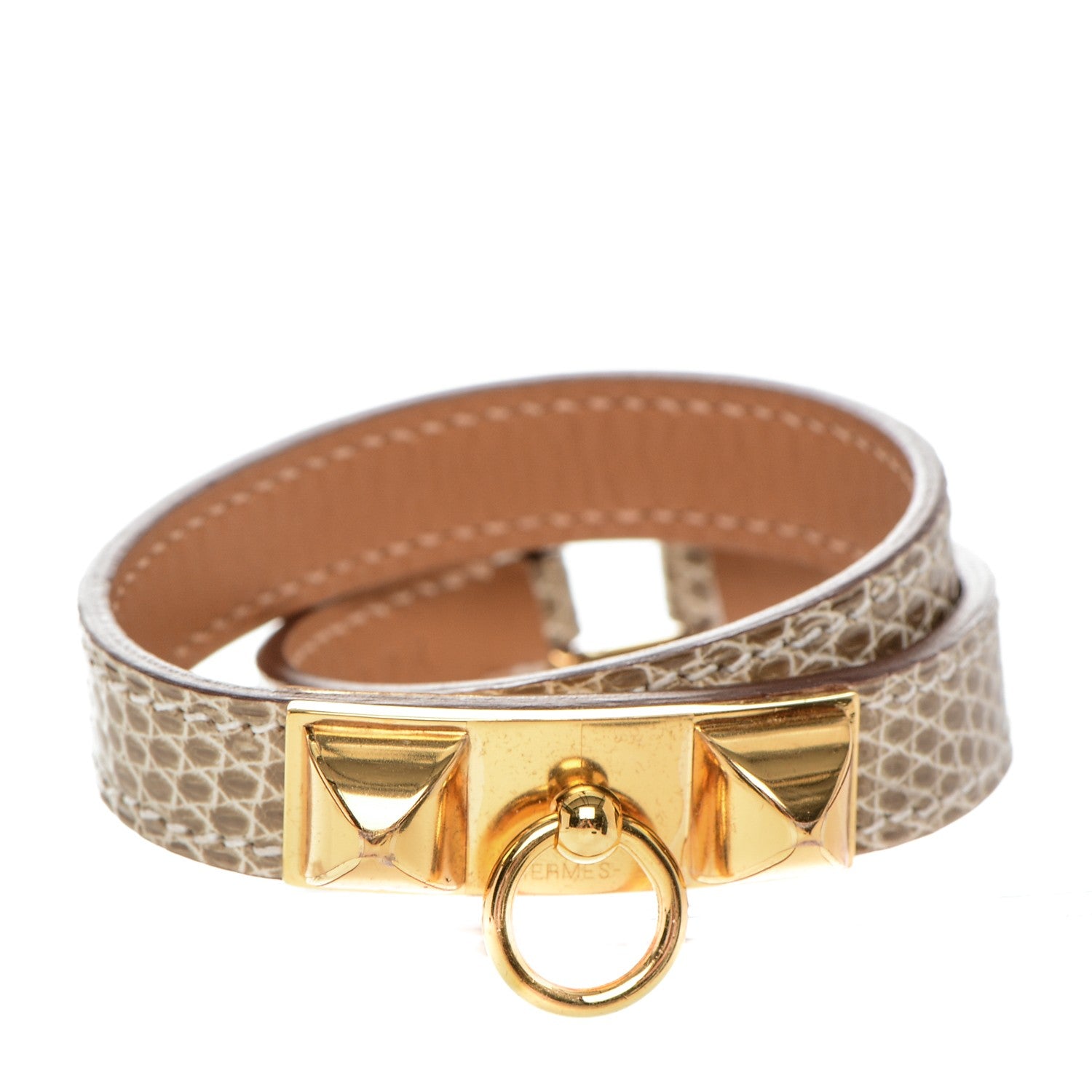 Hermes Lizard Rivale Double Tour Bracelet XS Ficelle 1 of 7