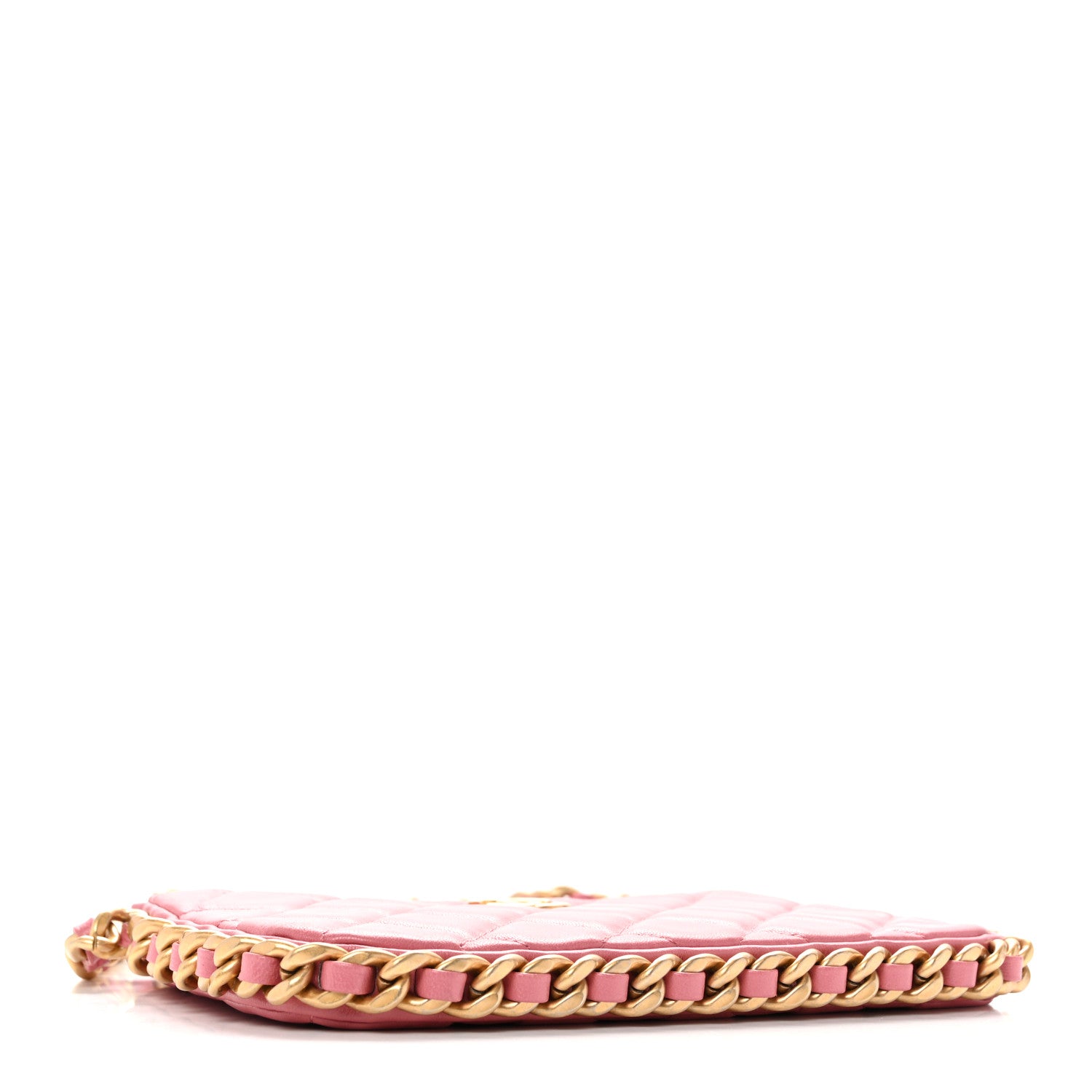 Chanel Lambskin Quilted Chain Around Top Handle Mini Bag Pink 4 of 13