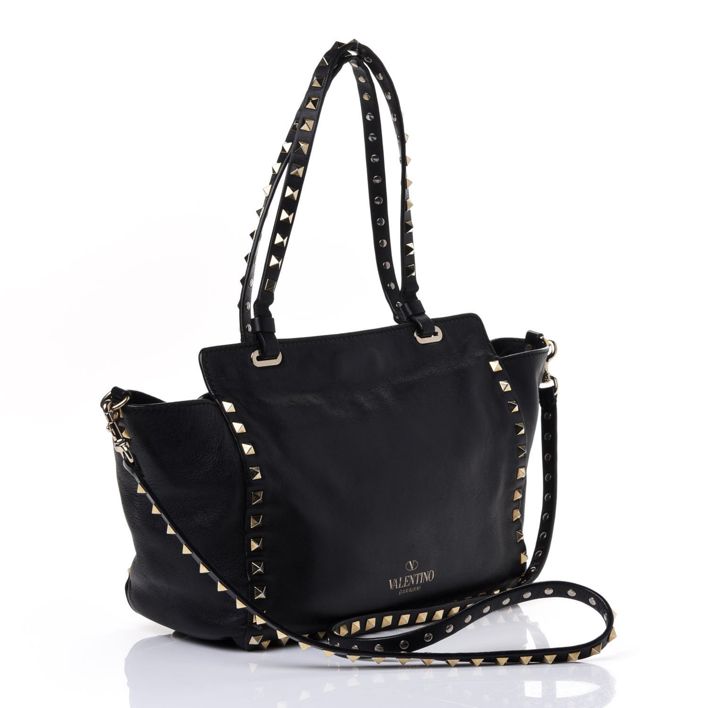 Vitello Small Rockstud Tote Black