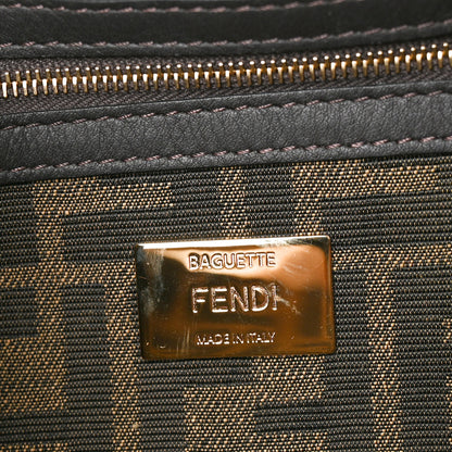 Fendi Fabric Jacquard FF 1974 Medium Baguette Tobacco Moro Black 6 of 11