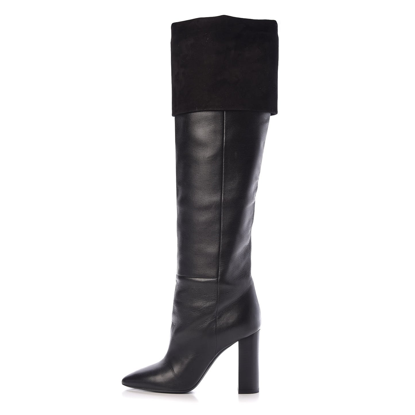 Calfskin Suede Lou Knee High Boot 37 Black