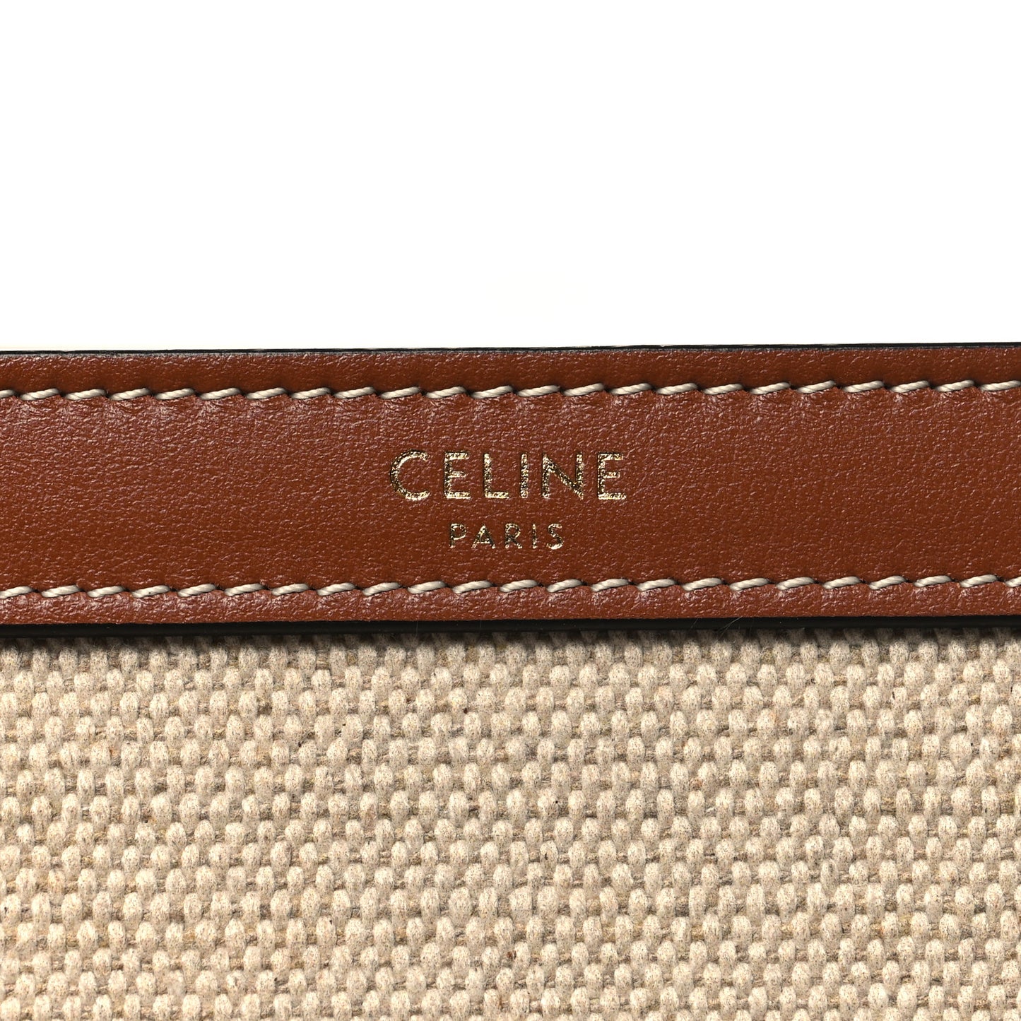 Canvas Calfskin Medium Cabas 16 Tote Natural Tan