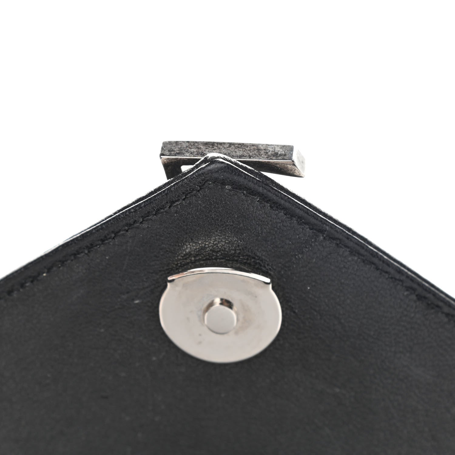 Saint Laurent Sheepskin Matelasse Chevron Monogram Medium College Bag Black 10 of 13