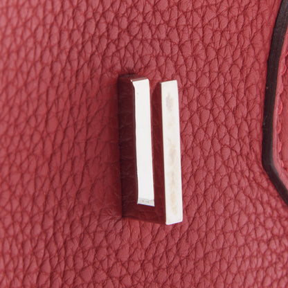 Hermes Taurillon Clemence Birkin 30 Rouge Casaque 23 of 30