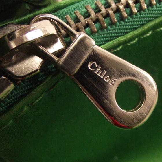 Satin Leather Chain Bag Green