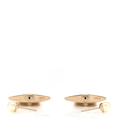 Christian Dior Metal Pearl Star Earrings Gold 4 of 4