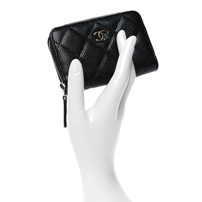 Chanel Caviar Quilted Zip Coin Purse Black 2 of 8