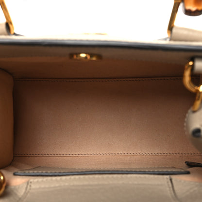 Gucci Textured Dollar Calfskin Web Mini Diana Tote Bag Oatmeal Vintage Green 5 of 9