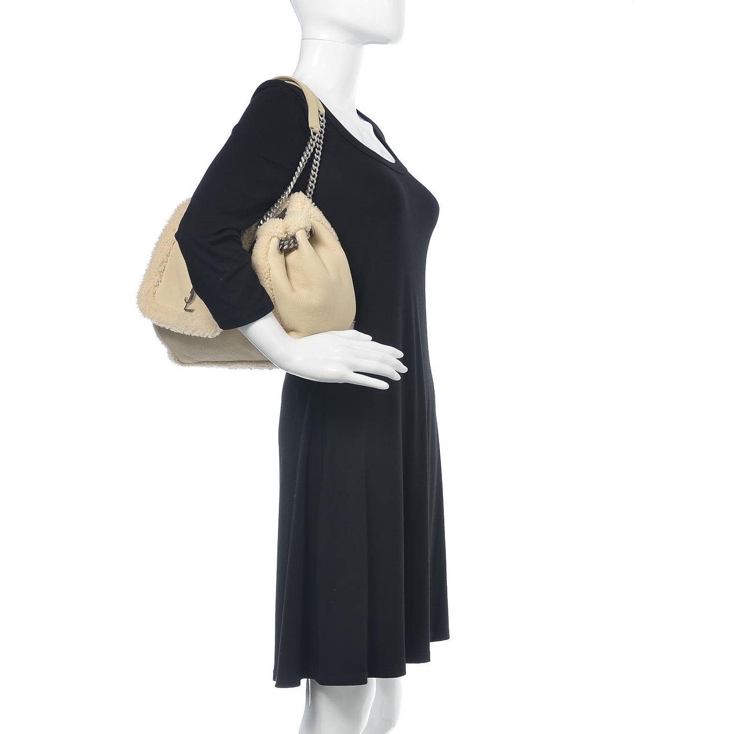 Shearling Medium Nolita Shoulder Bag Natural