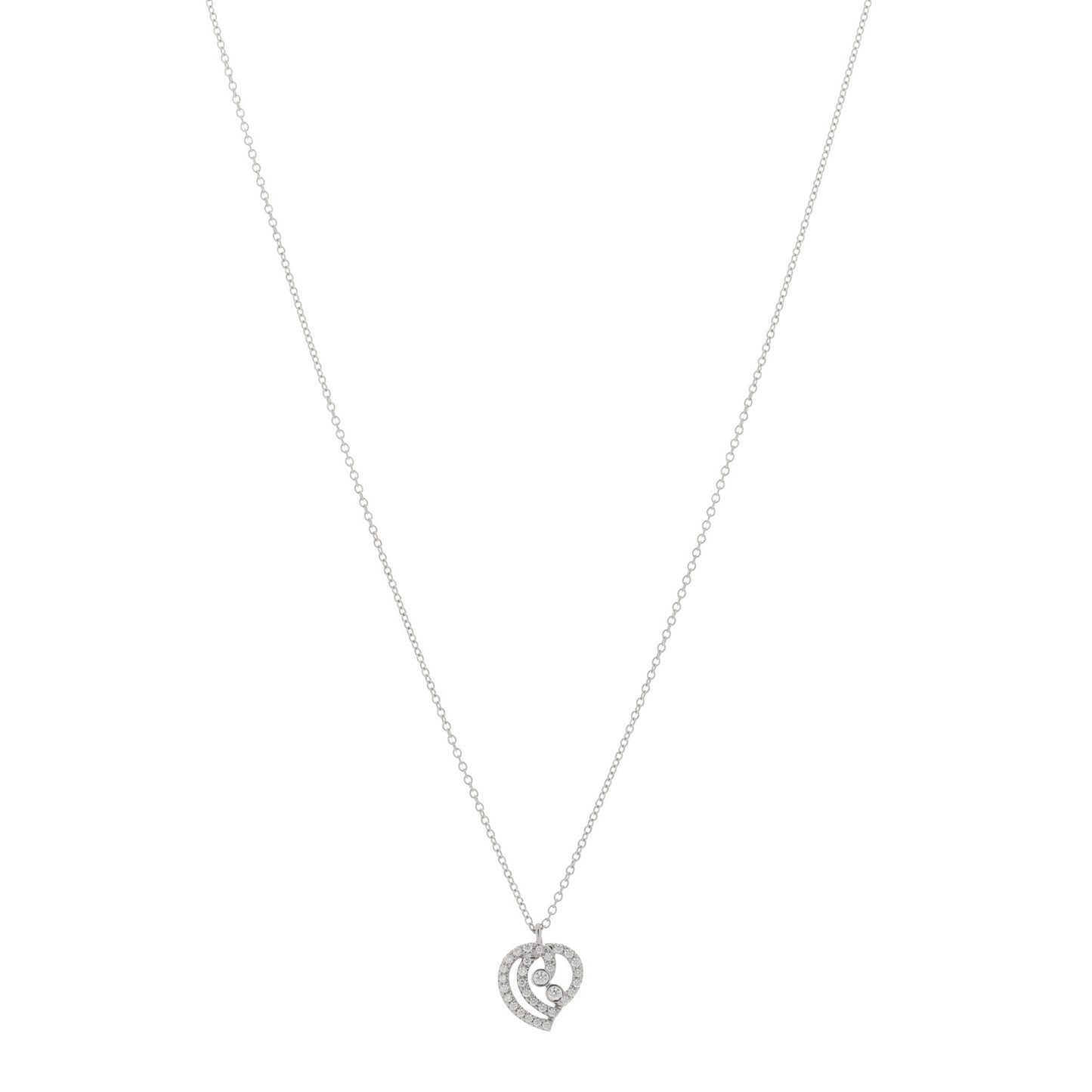 Platinum Diamond Enchant Heart Pendant Necklace
