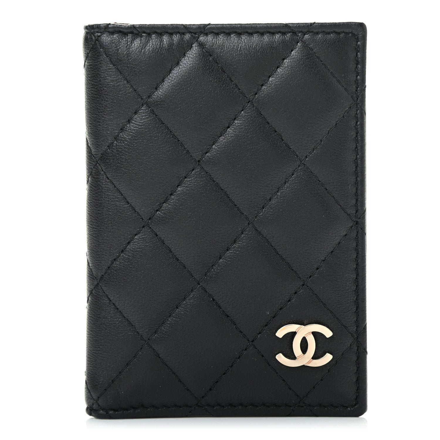 Chanel Lambskin Quilted Card Holder Wallet Black 1 of 7