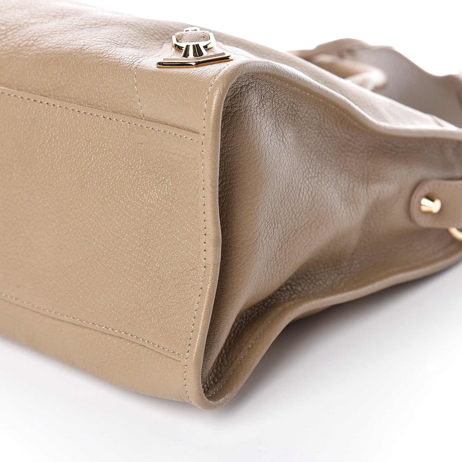 Balenciaga Chevre Gold Metallic Edge Hardware City Beige Latte 9 of 10
