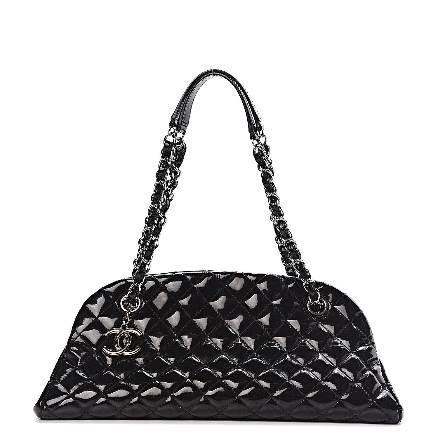 Chanel Patent Quilted Medium Just Mademoiselle Black 1 of 12