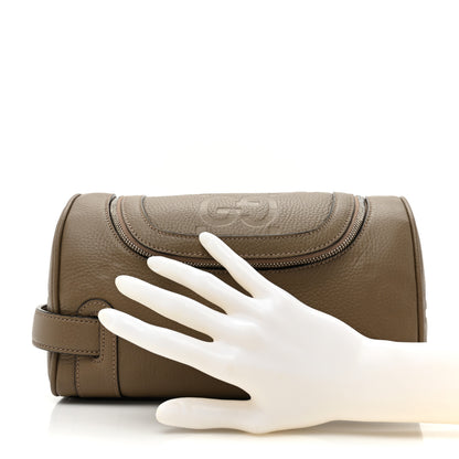 Gucci Piuma Calfskin Jumbo GG Embossed Small Toiletry Case Good Taupe 2 of 9