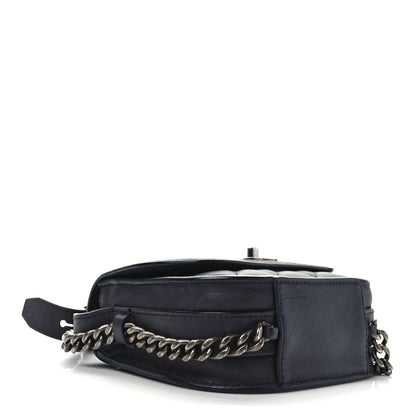 Chanel Calfskin Quilted Small Double Chained Messenger Flap Charcoal 4 of 9