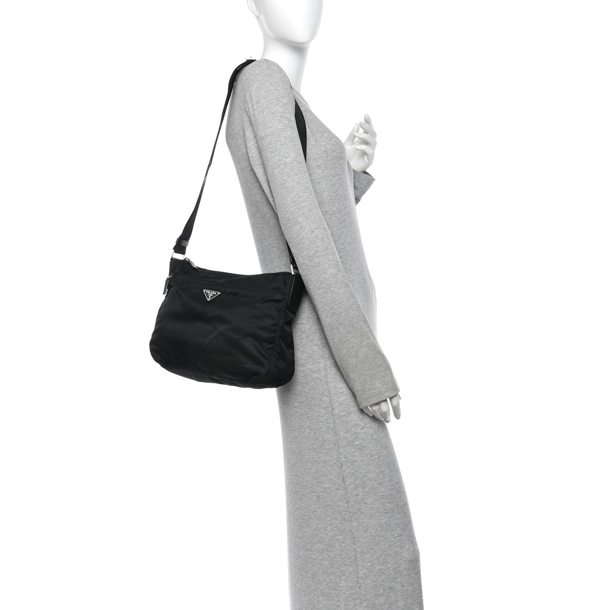 Nylon Vela Tracolla Messenger Bag Black