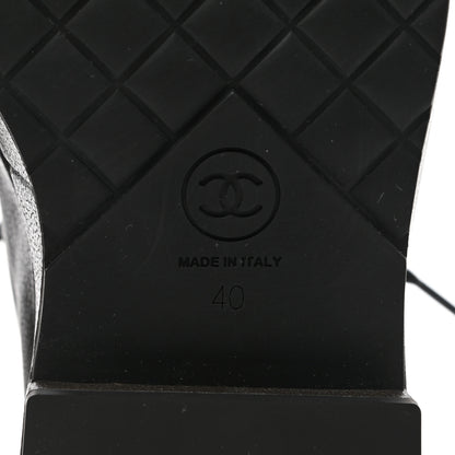 Chanel Goatskin Pearl Lace Up CC Short Boots 40 Brown Black 6 of 9