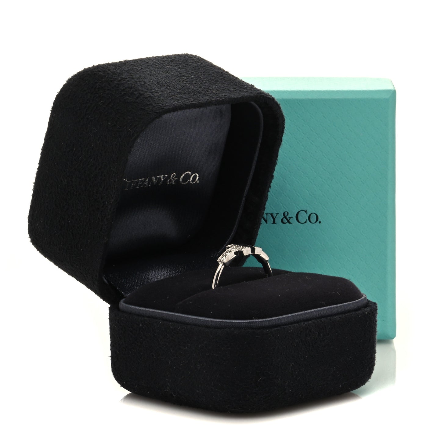 18K White Gold Diamond T Wire Ring 49 5