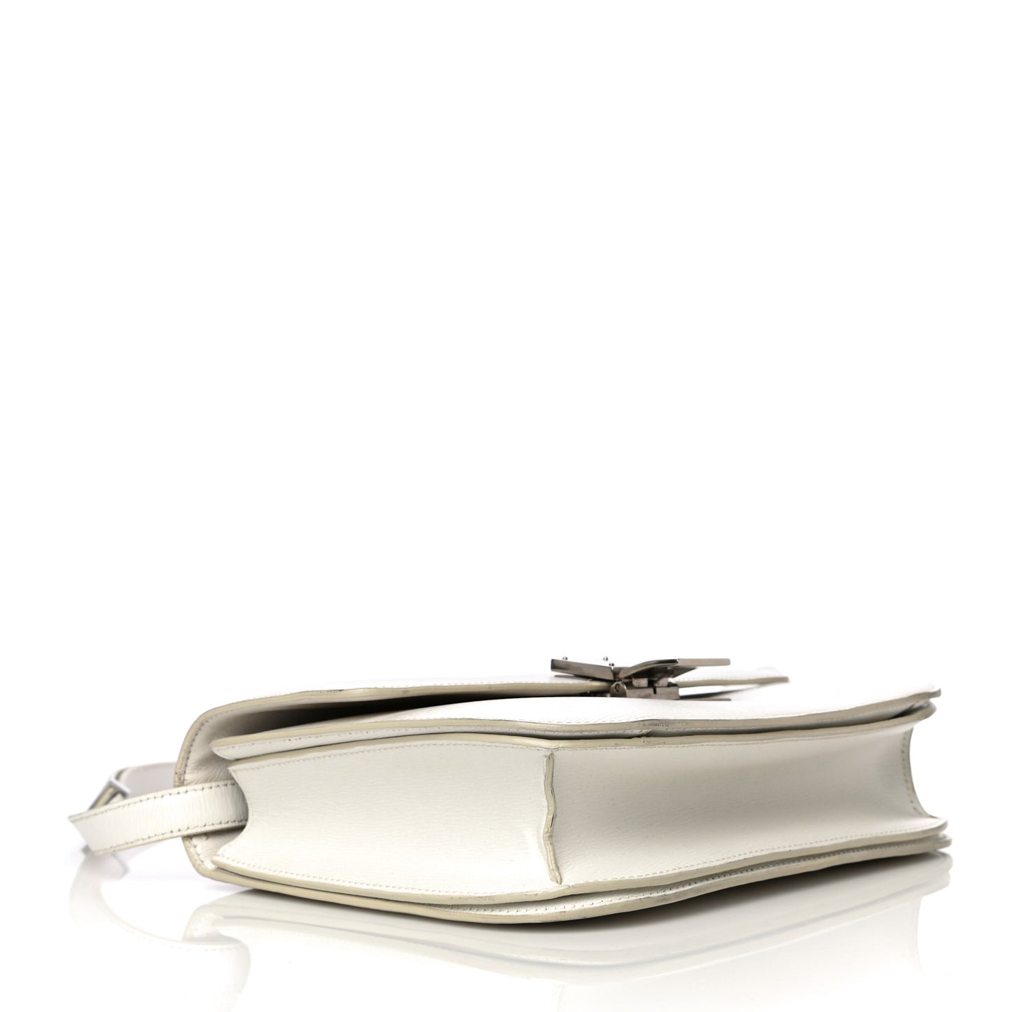 Liege Calfskin Medium Classic Box Flap Bag White