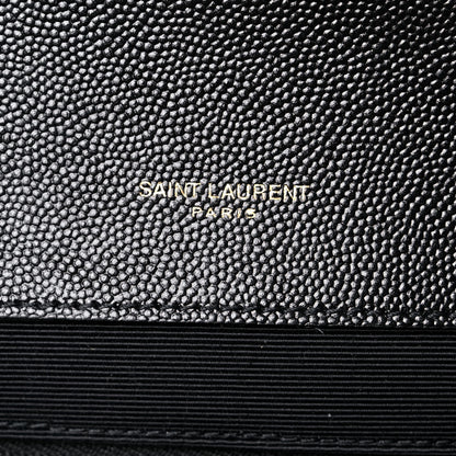 Saint Laurent Grain De Poudre Textured Mixed Matelasse Large Triquilt Monogram Satchel Black 6 of 10