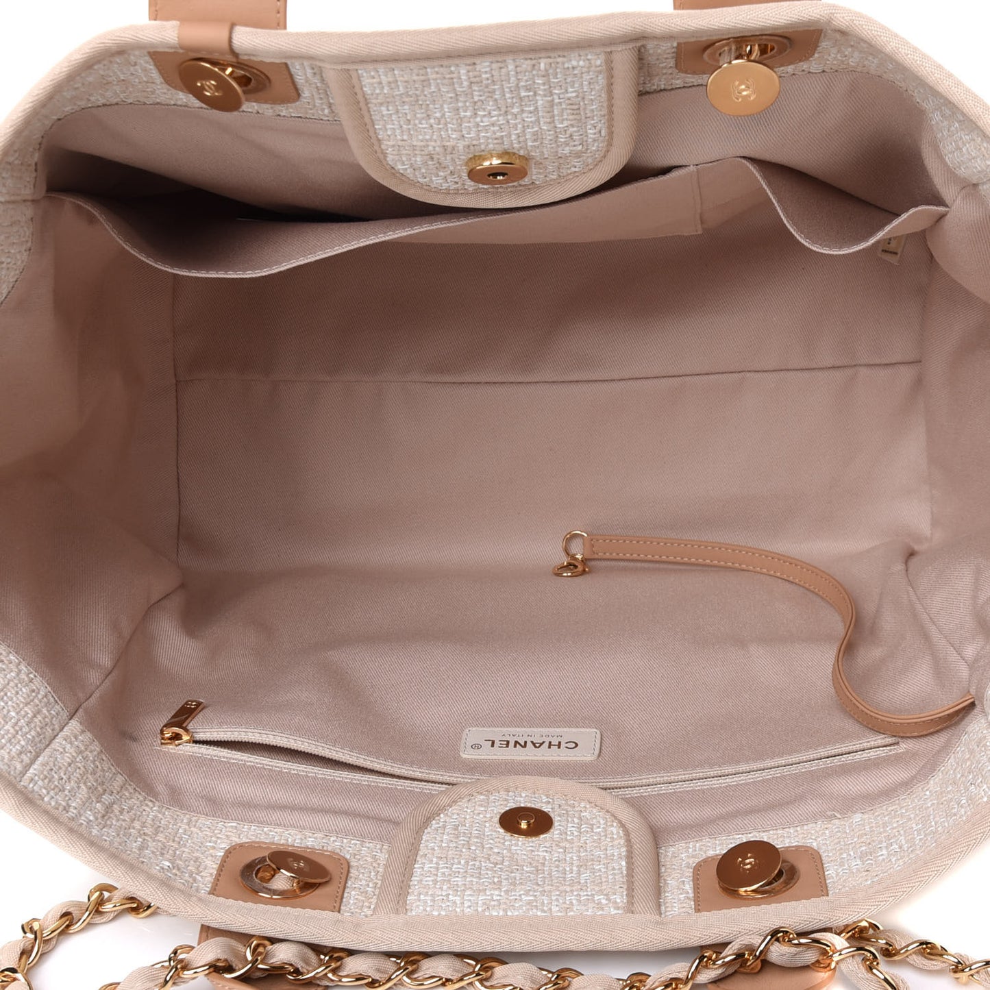 Canvas Medium Deauville Tote Light Beige