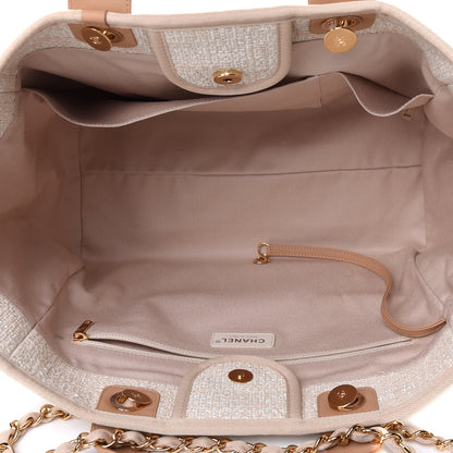 Chanel Canvas Medium Deauville Tote Light Beige 4 of 5