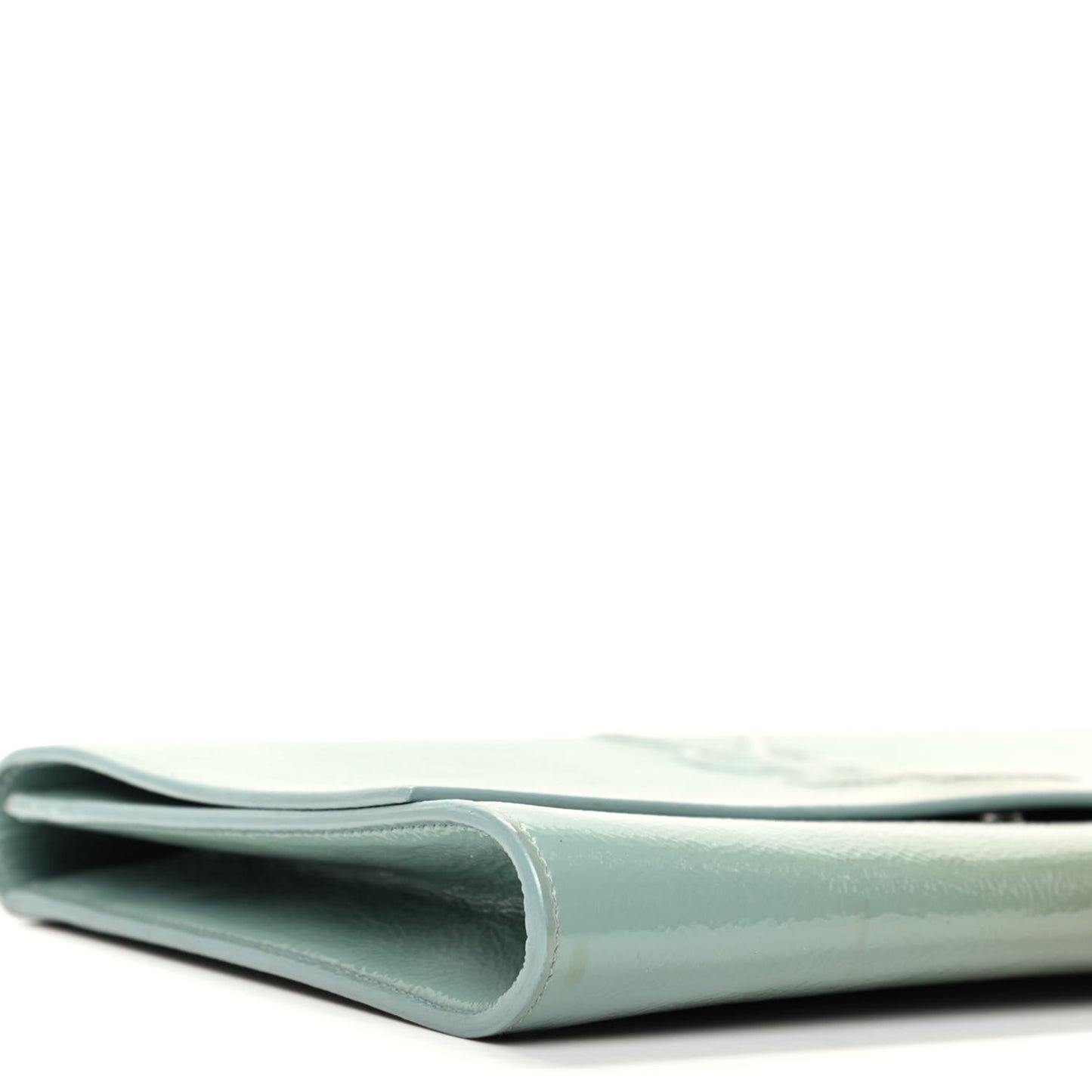 Textured Patent Large Belle De Jour Clutch Light Blue