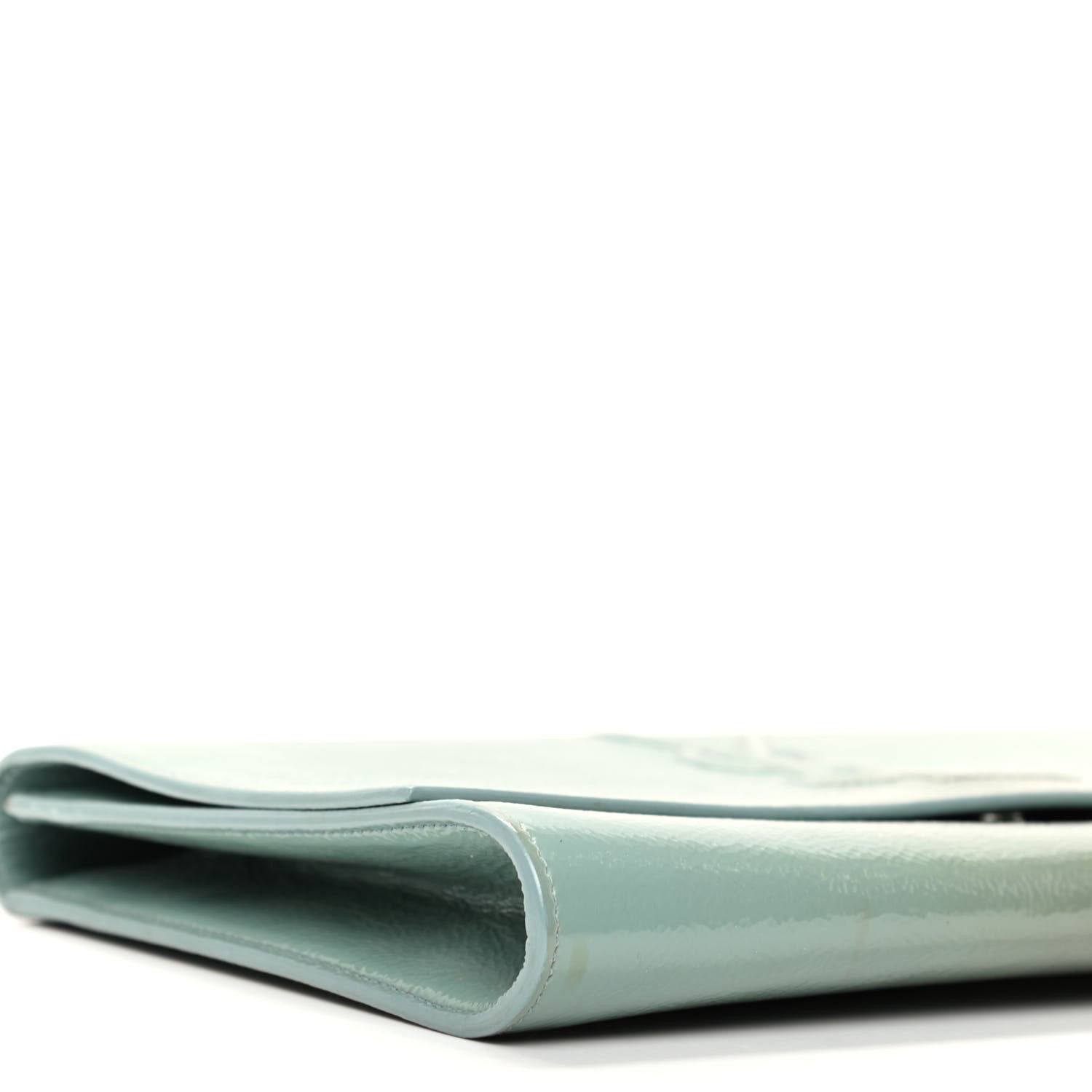 Saint Laurent Textured Patent Large Belle De Jour Clutch Light Blue 6 of 9