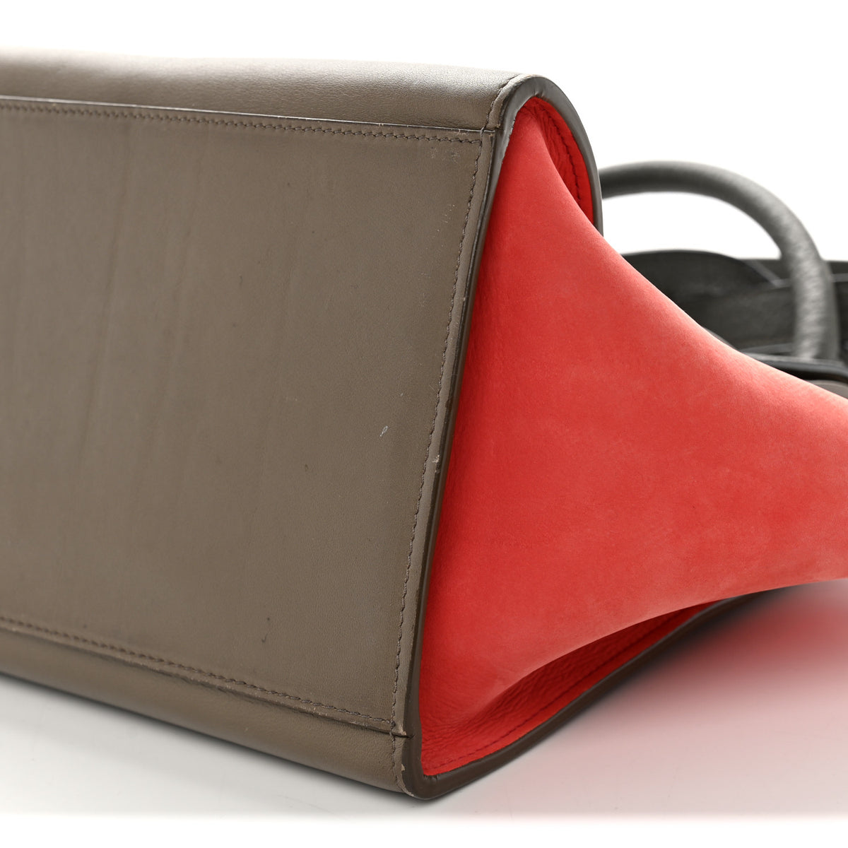 Smooth Calfskin Suede Small Tri-Color Trapeze Pink