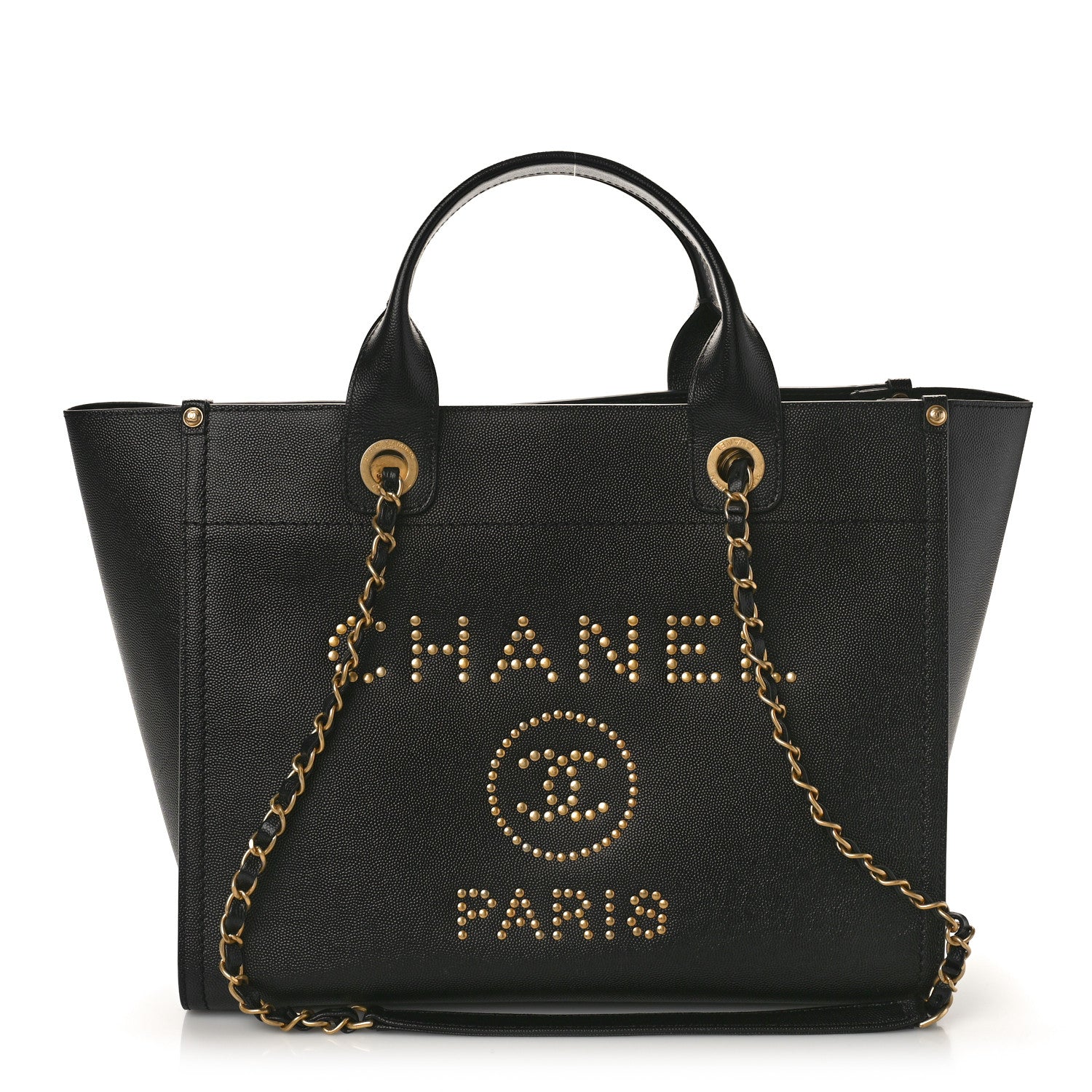 Chanel Caviar Small Studded Deauville Tote Black 1 of 9