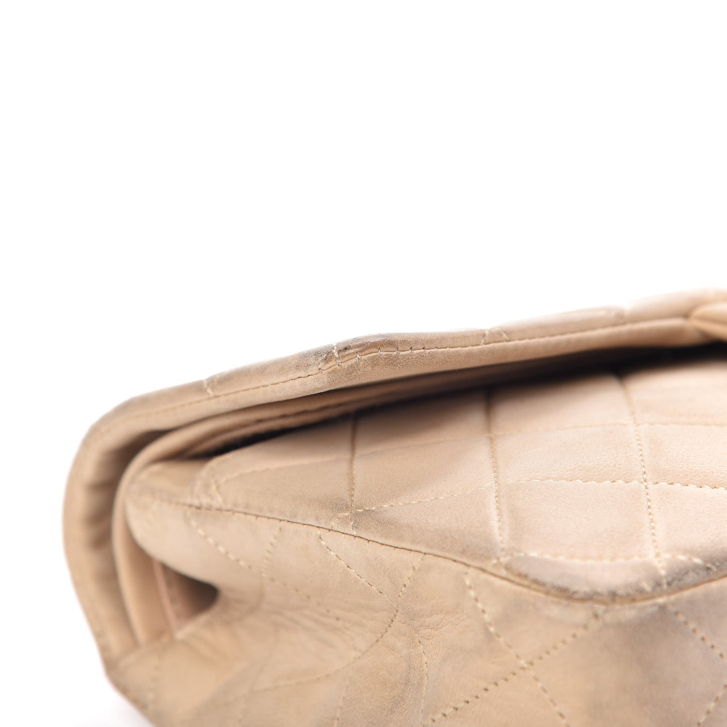 Lambskin Quilted Small Double Flap Beige