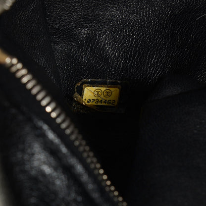 Chanel Metallic Deerskin Luxe Ligne Medium Bowler Black 7 of 7