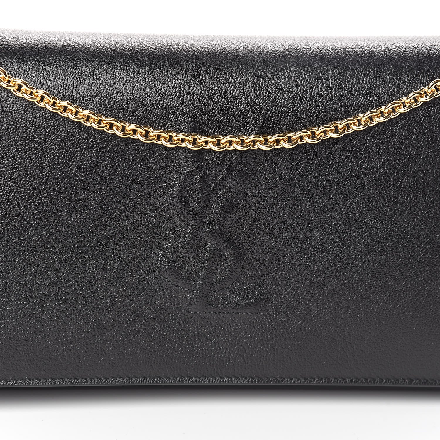 Saint Laurent Calfskin Monogram Belle de Jour Chain Clutch Black 7 of 9