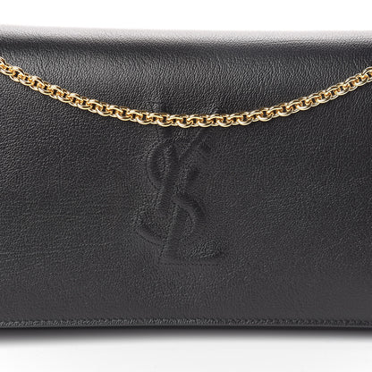 Saint Laurent Calfskin Monogram Belle de Jour Chain Clutch Black 7 of 9