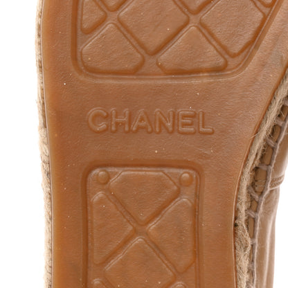 Chanel Lambskin CC Espadrilles 38 Beige Black 8 of 9