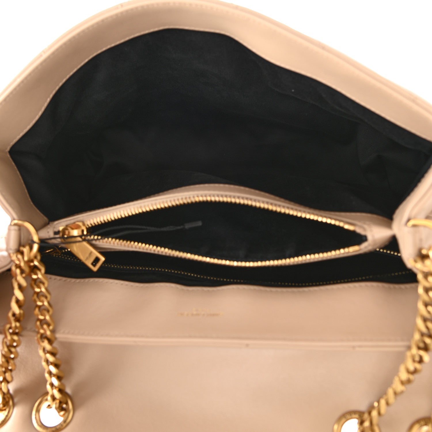 Saint Laurent Calfskin Y Quilted Monogram Medium Loulou Chain Satchel Light Natural 5 of 11