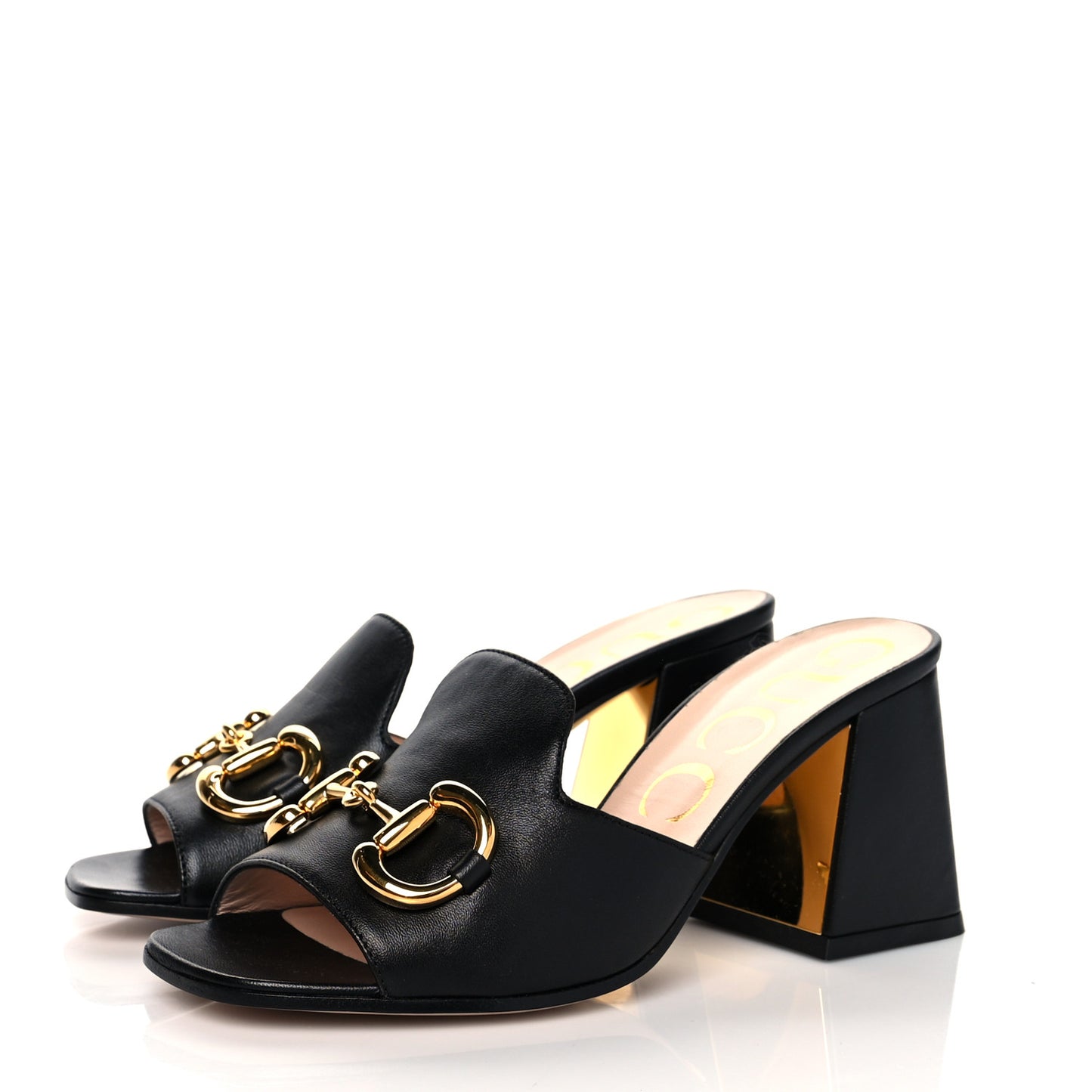 Nappa Horsebit 75mm Slide Sandals 35.5 Black
