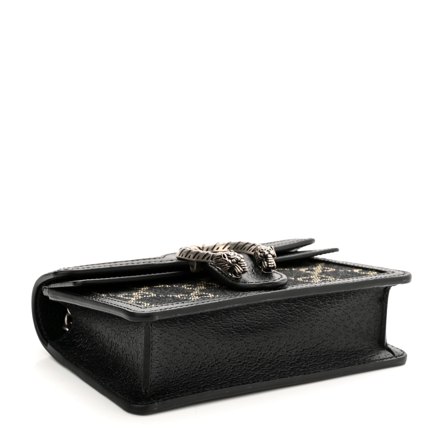 Jacquard Black Denim GG Monogram Super Mini Dionysus Shoulder Bag Black Ivory