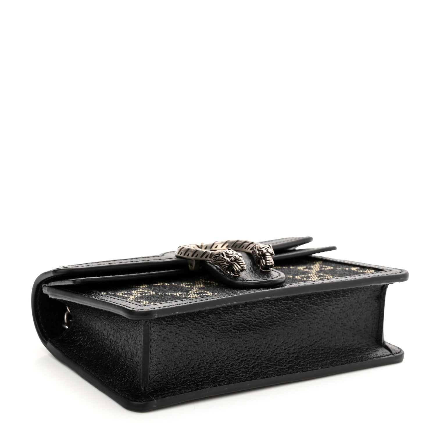 Gucci Jacquard Black Denim GG Monogram Super Mini Dionysus Shoulder Bag Black Ivory 4 of 9