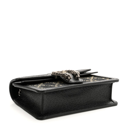 Gucci Jacquard Black Denim GG Monogram Super Mini Dionysus Shoulder Bag Black Ivory 4 of 9